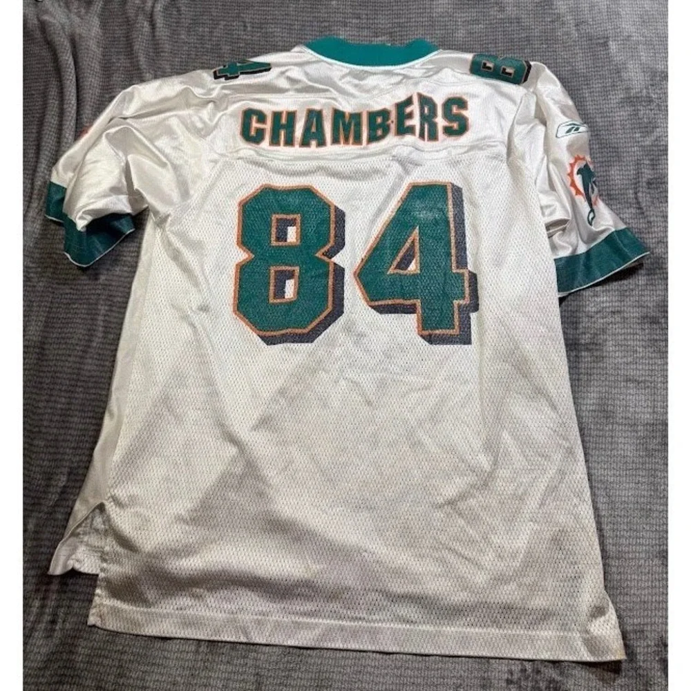 Vintage Reebok Miami Dolphins Chris Chambers 84 Jersey Mens Medium White NFL